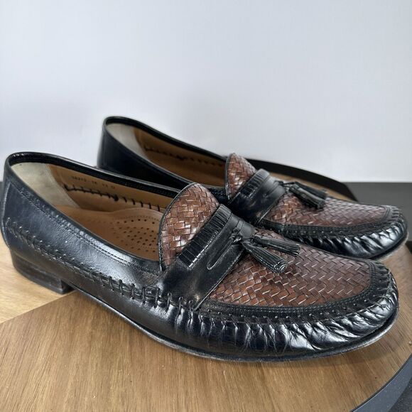 Florsheim Woven Black Brown Square Toe Dress Shoe 13D 18212-16 Tassles main image 11